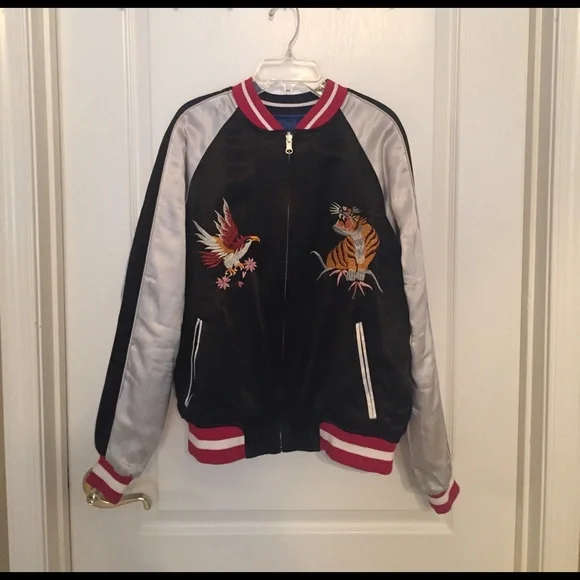 Topshop satin reversible bomber jacket - Picture 2 of 4